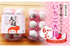 【先行予約】和菓子職人がつくるいちご大福 6個入2箱