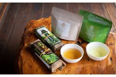 まめ茶と緑茶のティーバッグと茶葉をつかった羊羹2種セット【1235263】