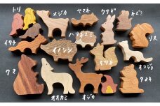 ＜フルセット/ツヤ加工＞天然木の特色を生かした「森のどうぶつ」オブジェ【1354504】