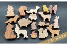 ＜フルセット/無垢＞天然木の特色を生かした「森のどうぶつ」オブジェ【1354515】