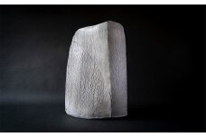 ＜日展入選作家作＞自然な亀裂とグレーがシックな「裂華紋変型花器」C【1352200】