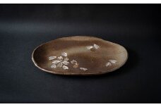 日展入選作家による象嵌の桜の花びらが風情豊かな「さくら金彩皿」【1352259】