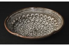 ＜作家もの＞繊細な印花紋と輪郭の曲線が美しい「花三島輪花鉢」【1396703】