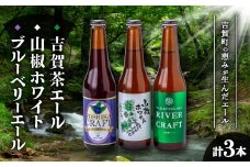 クラフトビール各種セット(ブルーベリーエール・山椒ホワイト・吉賀茶エール)【1397074】