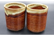 焼火窯　湯呑み2個セット（茶系）