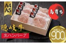 【隠岐牛 プレミアム生ハンバーグ 6個】900g 天然塩付 島生まれ島育ちのブランド黒毛和牛 隠岐牛 黒毛和牛 ハンバーグ 牛肉 肉 A4 A5 ブランド牛 母の日 父の日 バーベキュー ギフト 冷凍 個包装