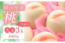 桃 2026年 ご家庭用 おかやま の 桃 大玉 3玉（合計約900g）【桃 もも 岡山県産 国産 フルーツ 果物 新鮮 おすすめ 人気 岡山県 岡山市 国産 大玉 先行予約】