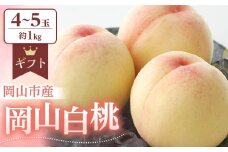 桃 2025年 先行予約 岡山 白桃 約1.0kg（4～5玉） もも モモ 岡山市産 国産 フルーツ 果物 ギフト