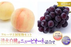 桃 ぶどう 2025年 先行予約 清水 白桃 5玉 約1.5kg 1玉約300g ニュー ピオーネ 1房 550g以上もも 葡萄 詰合せ 岡山 国産 フルーツ 果物 ギフト 桃茂実苑