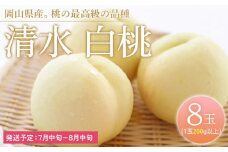 桃 2025年 先行予約 清水 白桃 8玉（1玉200g以上） もも モモ 岡山県産 国産 フルーツ 果物 ギフト