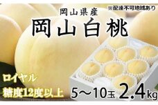 桃 2025年 先行予約 岡山 白桃 ロイヤル 5～10玉 約2.4kg JAおかやまのもも（早生種・中生種） もも モモ 岡山県産 国産 フルーツ 果物 ギフト