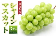 ぶどう［2025年先行予約］シャインマスカット 3房～6房（2.5kg以上）岡山県産 | フルーツ 果物 くだもの ぶどう ブドウ シャインマスカット 国産 岡山県産 食品 人気 おすすめ 送料無料 ギフト 贈り物 贈答品 プレゼント 果物 くだもの フルーツ ぶどう ブドウ シャインマスカット