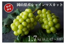 先行予約 2025年 厳選 シャインマスカット 2～3房 合計1.7kg以上 産地直送 朝採れ ぶどう 葡萄 Kawahara Green Farm 岡山県産 | フルーツ 果物 くだもの 厳選 シャインマスカット マスカット 朝採れ ぶどう ブドウ 葡萄 産地直送 岡山 岡山県産 国産 ギフト プレゼント 贈答用 果物 フルーツ シャインマスカット 葡萄 ぶどう ブドウ
