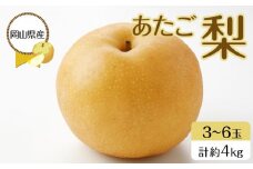 岡山県産 あたご梨 3～6玉 合計約4kg 梨 なし 果物 フルーツ 2025年