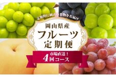 ぶどう 梨 定期便 2025年 先行予約 フルーツ王国 岡山を堪能 4回コース 秋・冬物語 葡萄 ぶどう 梨 なし 岡山県産 国産 果物 セット ギフト