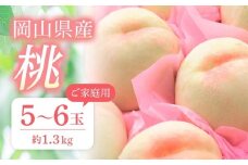 桃 2026年 ご家庭用 おかやまの桃 約1.3kg （5～6玉） 【桃 もも 岡山県産 国産 フルーツ 果物 新鮮 おすすめ 人気 岡山県 岡山市 国産 先行予約】