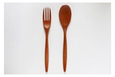 木のカレースプーン・パスタフォーク 各1本（2本組／1セット）やまざくら　手仕事品