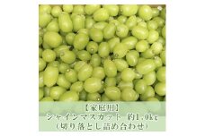ぶどう マスカット 家庭用 2025年 先行予約 9月以降発送 シャインマスカット 約1.0kg 【 切り落とし 詰め合わせ 】 | フルーツ 果物 くだもの 葡萄 ブドウ ぶどう シャインマスカット マスカット 家庭用 切り落とし 詰め合わせ 詰合せ 岡山 岡山県産 国産 フルーツ 果物 くだもの シャインマスカット マスカット
