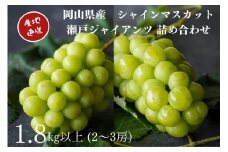 厳選 シャインマスカット・瀬戸ジャイアンツ 2～3房 合計1.8kg以上 詰合せ 産地直送 朝採れ ぶどう 葡萄 Kawahara Green Farm 岡山県産 2025年 | フルーツ 果物 くだもの 厳選  シャインマスカット マスカット 瀬戸ジャイアンツ 朝採れ ぶどう ブドウ 葡萄 詰め合わせ セット フルーツ詰め合わせ 産地直送 岡山 岡山県産 国産 ギフト プレゼント 贈答用 果物 果物セット フルーツセット シャインマスカット 葡萄 ぶどう ブドウ