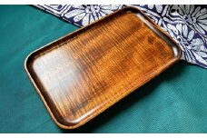 【思いやり型返礼品】【漆器】ツヤのある木目のきれいなスクエアトレイ 栃【切手盆 お盆 盆 トレー 岡山県 倉敷市 おすすめ 人気】