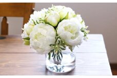 水換え不要!!ピオニー(芍薬)の花瓶に入った花束：white【ハンドメイド アーティフィシャルフラワー 造花 芍薬 しゃくやく 花瓶 お花 花 岡山県 倉敷市 おすすめ 人気】