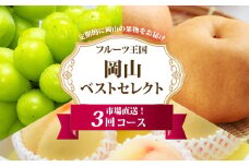 ［2025年先行予約］ 岡山県産 果物定期便 3回コース【2025年7月上旬-11月下旬 発送予定】【もも 桃 シャインマスカット 梨 なし あたご梨 果物 フルーツ 国産 人気 おすすめ 岡山県 倉敷市】