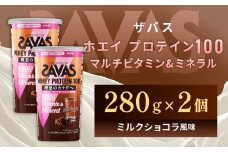 明治 ザバス ホエイプロテイン100 マルチビタミン&ミネラル（ミルクショコラ風味） 280g×2個