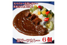 黒ビーフカレー200g 6個セット【カレー ビーフカレー スパイシー 冷凍 冷凍食品 岡山県 倉敷市 おすすめ 人気】