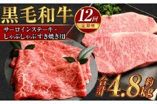 【定期便12か月】岡山 黒毛和牛 美星牛 A4等級以上 牛脂付き 12か月定期便 合計約4800g 生産者直送便 美星町 美星牧場 定期便【黒毛和牛 肉 牛 岡山県 倉敷市 おすすめ 人気】