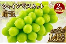 【定期便 全2回／2025年9・10月発送】 岡山県産シャインマスカット 晴王 1房 約650g ｜2回定期便 9月・10月に１回づつお届け 種無し 皮ごと食べる 旬の美味しさ フレッシュ 先行予約 ハレノフルーツ