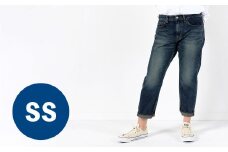 【SSサイズ/ブルー】甘織デニムボーイフレンドアンクル丈パンツ 73388 DEEPBLUE デニム ズボン パンツ ジーンズ 岡山県 倉敷市