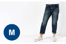 【Mサイズ/ブルー】甘織デニムボーイフレンドアンクル丈パンツ 73388 DEEPBLUE デニム ズボン パンツ ジーンズ 岡山県 倉敷市
