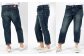 甘織デニムボーイフレンドアンクル丈パンツ 73388 DEEPBLUE