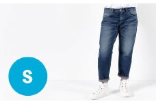 【Sサイズ/ミディアムブルー】甘織デニムボーイフレンドアンクル丈パンツ 73388 DEEPBLUE デニム ズボン パンツ ジーンズ 岡山県 倉敷市
