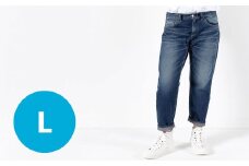 【Lサイズ/ミディアムブルー】甘織デニムボーイフレンドアンクル丈パンツ 73388 DEEPBLUE デニム ズボン パンツ ジーンズ 岡山県 倉敷市