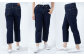 甘織デニムボーイフレンドアンクル丈パンツ 73388 DEEPBLUE