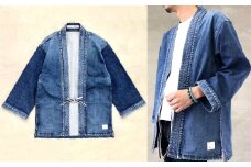 【特大サイズ】BLUE SAKURAデニム着物ジャケット（長袖）DNTSW02 着物 ジャケット モダンジャケット 上着 服 岡山デニム ファッション デニム 岡山県 倉敷市