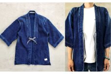 【小サイズ】BLUE SAKURA 刺し子着物 ジャケット（半袖）DNTSW07ID 着物 ジャケット モダンジャケット 上着 服  ファッション  岡山県 倉敷市