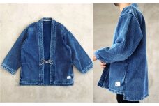 【特大サイズ】BLUE SAKURA 刺し子 着物ジャケット（長袖）DNTSW03LID 着物 ジャケット モダンジャケット 上着 服  ファッション  岡山県 倉敷市