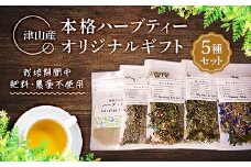 ＜栽培期間中肥料・農薬不使用＞津山産本格ハーブティー・オリジナルギフト　5種セット【1101548】