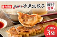津山黒豚手作り冷凍生餃子(60個セット)_餃子 冷凍餃子 手作り 黒豚餃子 セット 生餃子 ぎょうざ ギョウザ 冷凍食品 惣菜 おかず 中華 焼き餃子 水餃子 簡単調理 簡単 60個 加工品 岡山県 津山市 冷凍 送料無料【1339814】