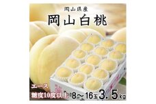 ＜先行受付＞岡山白桃 エース 8～16玉 3.5kg 岡山県産【1424435】