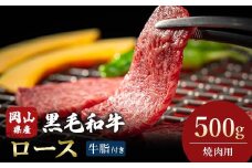 ＜岡山県産黒毛和牛＞ロース　500g　(焼肉用)【1434330】