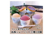 アイス専門店オーナーが作るこだわりシャーベット 3種18個セット各120ml入り 卵不使用 乳不使用【1480516】