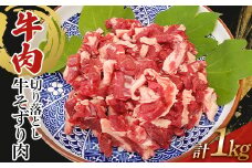 訳あり 牛肉 切り落とし 1kg(500g×2)牛そずり肉【1609787】