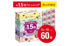 ＜津山工場限定＞エリエール i:na(イーナ)ティシュー 220組5箱×12パック(60箱)【1515019】