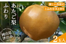 2025年11月下旬より順次発送予定　あたご梨 ふわり(2玉入り)_梨 あたご梨 なし あたごなし 和梨 ナシ 岡山県産 ブランド 甘い 人気 2玉 果物 くだもの フルーツ デザート 岡山県 津山市 産直 産地直送 ギフト プレゼント 送料無料【1619642】