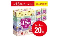 ＜津山工場限定＞エリエール i:na(イーナ)ティシュー 220組5箱×4パック(20箱)【1615610】