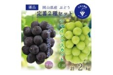 岡山　花笑み農園の『ニューピオーネ&シャインマスカット』2kg優品　PS-2優＜9月中旬～順次発送＞【1593506】