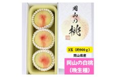 岡山の白桃(晩生種)　大玉3玉(約900g)【1614303】